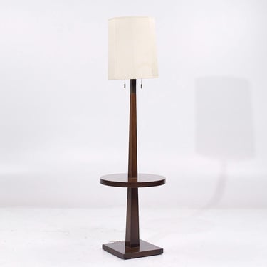 Tommi Parzinger for Parzinger Originals Mid Century Floor Lamp with Side Table - mcm 