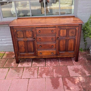 Vintage ercol sideboard rustic solid elm wood cabinet 