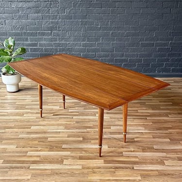 Mid-Century Modern “Sophisticate” Drop-Leaf Dining Table w/ Brass Accents, c.1960’s 