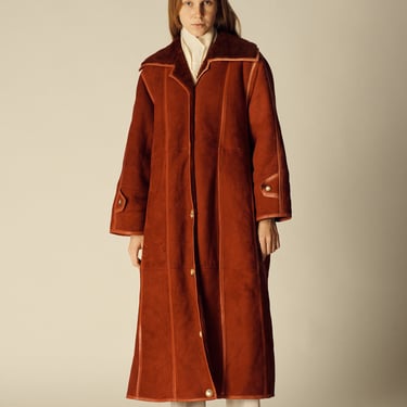 Anne Marie Berette Carmine Leather Coat