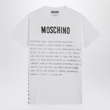 Moschino White Cotton T-Shirt With Logo Women