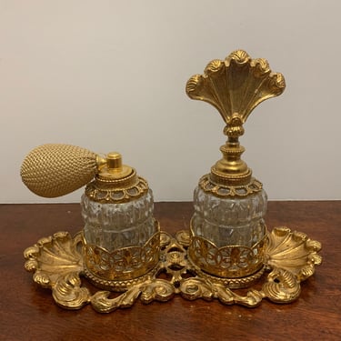 1950s Gold Plated Perfume Bottles 