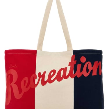 Bode Men Embroidered Canvas Recreation Shopping Bag