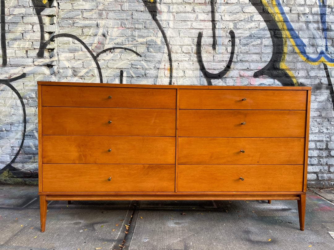 Vintage midcentury Paul Mccobb 8 drawer dresser credenza blonde wood
