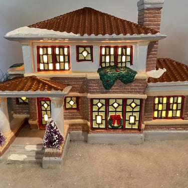 Vintage 90's Department 56 Prairie House, Snow Village, Christmas Decor, No Cord, Has Original Packaging 