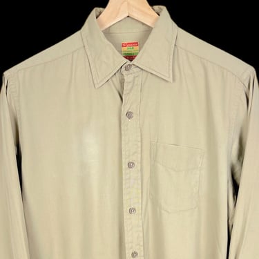 60s Union WASH & WEAR 無地 S/S Shirt Vintage 1960s OSH KOSH Chambray Work Shirt ~ L ~ 60s Work