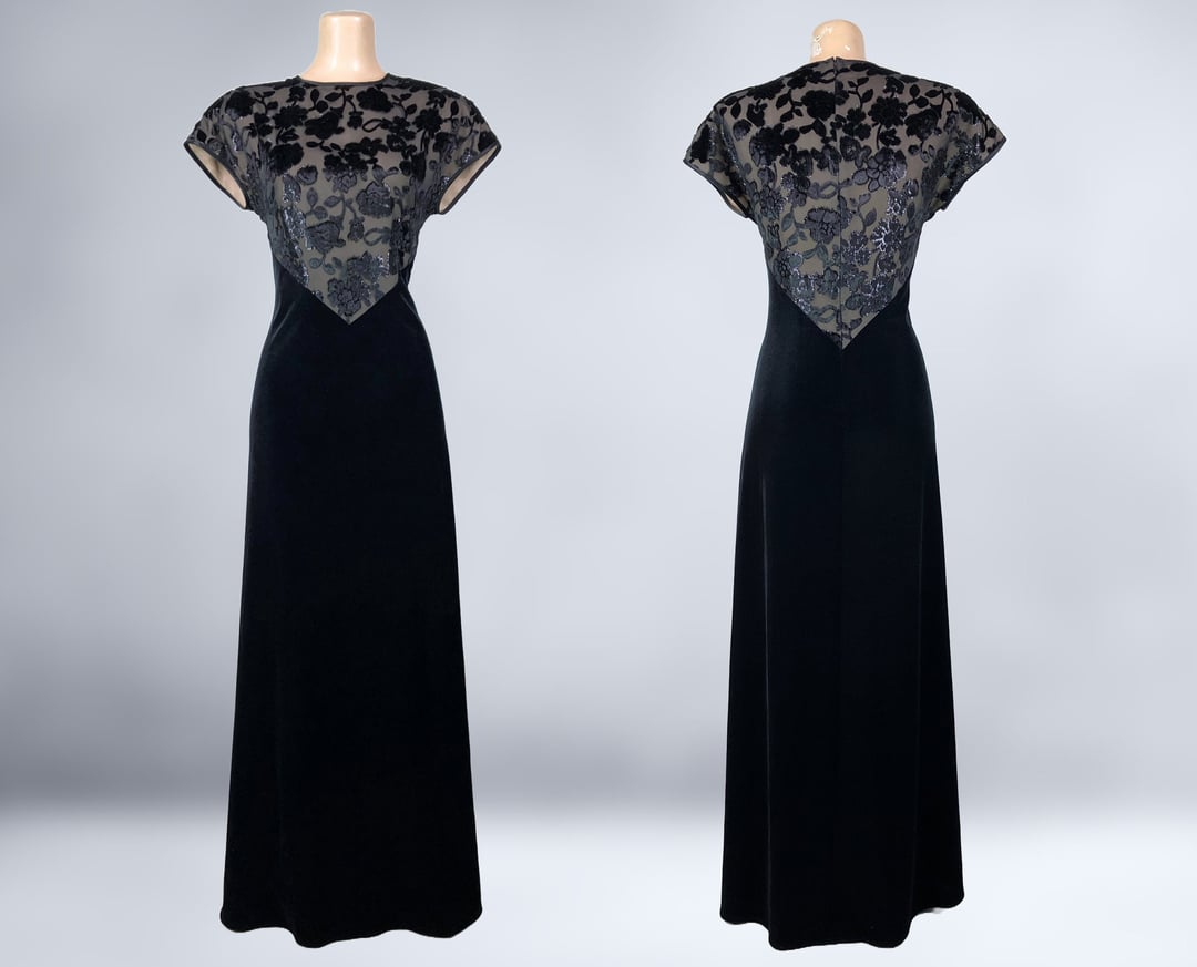 Vintage Jeffrey & Dara Evenings popular Black Glittery Gown