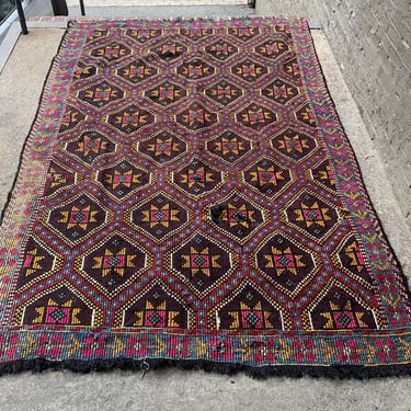 Wool Medallion Rug, Some Holes  111" X 73"