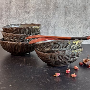 Ceramic noodle bowls, Housewarming gift, Ceramic bowls set, Handmade gifts, Ceramic pottery, Soup bowls, Anniversary gifts, Wedding gifts 