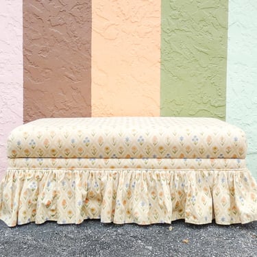 Granny Chic Floral Skirted Storage Ottoman