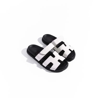 HERMES White Chypre Velcro Sandals (Sz. 40)