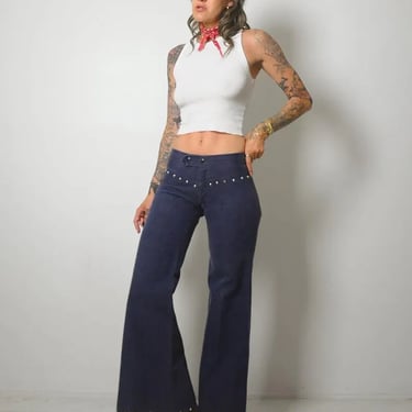 1970's Low Rise Studded Flared Jeans
