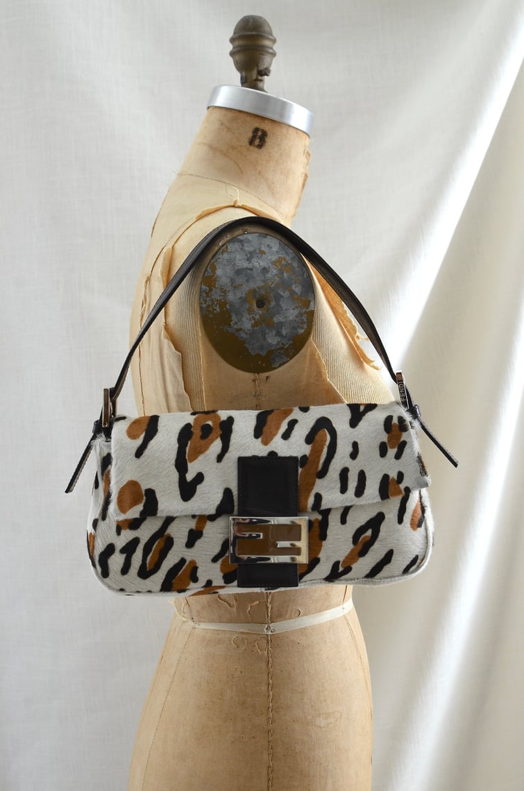 Fendi Vintage Leopard Print Baguette Bag Pickled Vintage Palo Alto CA
