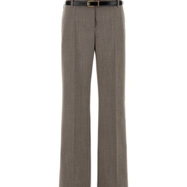 Prada Women Dove Grey Wool Blend Pant