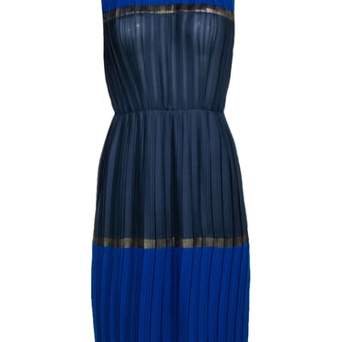 BCBG Max Azria - Blue Colorblock Midi Dress Sz S