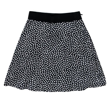 Kate Spade - Black w/ White Dot Print Silk Skirt Sz 2