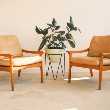 Mid Century Danish Modern Lounge Chair Set by Woodpoint 