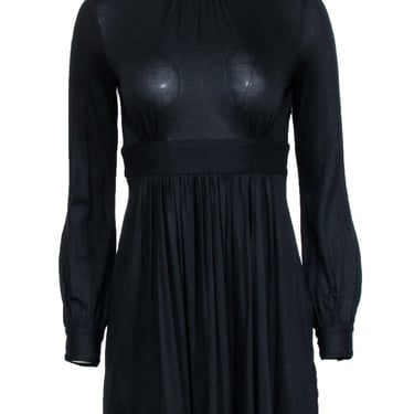 Milly - Black Mock Neck Long Sleeve Dress Sz S