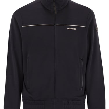 Moncler Men Cotton And Modal Sweatshirt With Zip