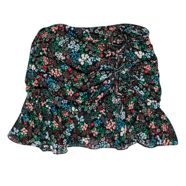 Veronica Beard - Black, Green &amp; Red Floral Print Mini Skirt Sz 4