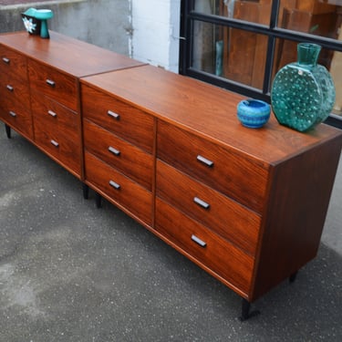 Two Striking Rosewood Large Drawer Dressers by ArtFurn