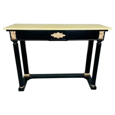Louis XVI Maison Jansen Style Lacquered Marble Top Console or Entryway Table 