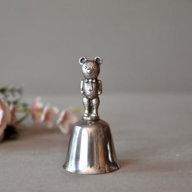 Vintage Silver Plated Brass Bell Collectable Bear Bell Cavalier England 