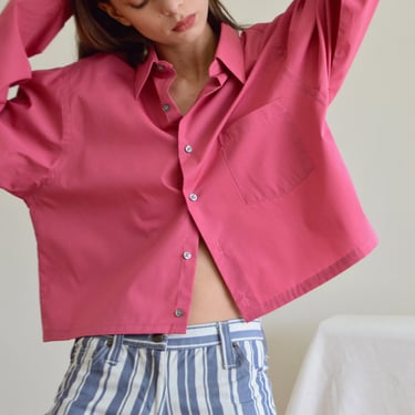 cropped vintage mens pink oxford button down shirt 