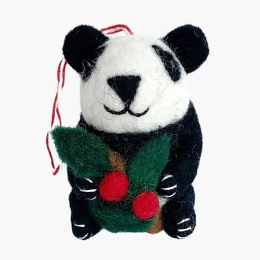 Panda wool ornament