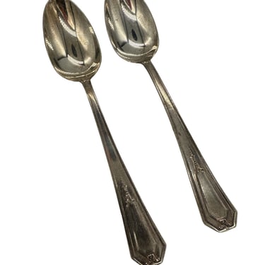 Pair of Sterling Silver Spoons Patterned 1922 Princess Mary by Wallace Silver 