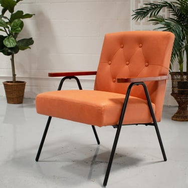 Orange Tufted Armchair