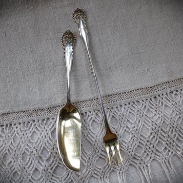 Antique Gorham Lancaster Sterling Silver Small Serving Jelly Knife Spoon and Pickle Fork 