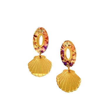 Sample Sale Oval Abalone &amp; Shell Mini Earrings