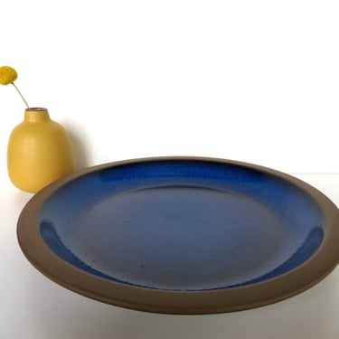 Heath Ceramics 11 1/4" Moonstone and Nutmeg Plate, Single Edith Heath Rim Line Dinner Plate 