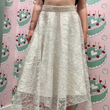 Vintage Lilia White Floral Skirt