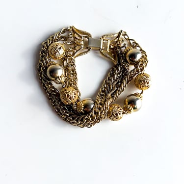 Vintage Multi-strand Mixed Metals Bracelet