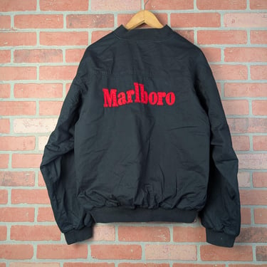 Vintage 90s Reversible Embroidered Marlboro Cigarettes ORIGINAL Bomber Jacket - Large / Extra Large 