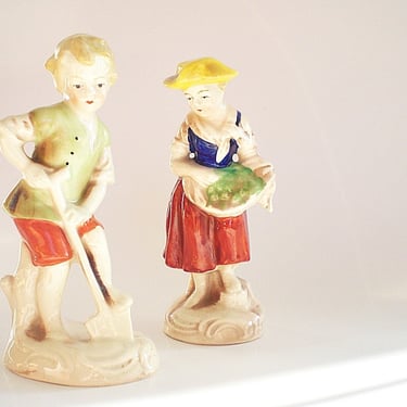 Vintage Goebel porcelain children figurines. Boy & girl 