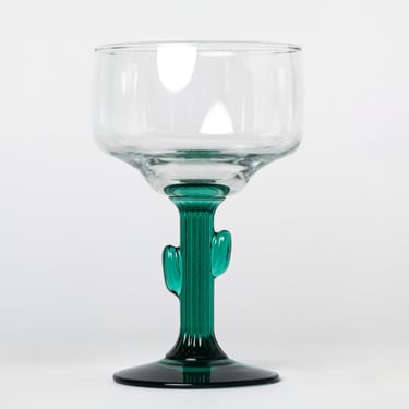 Green Cactus Stemmed Margarita Glass 