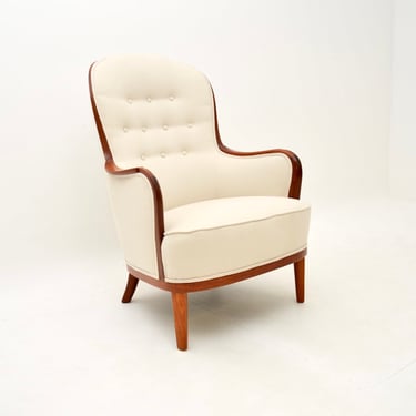 Swedish Vintage Mahogany Armchair by Carl Malmsten