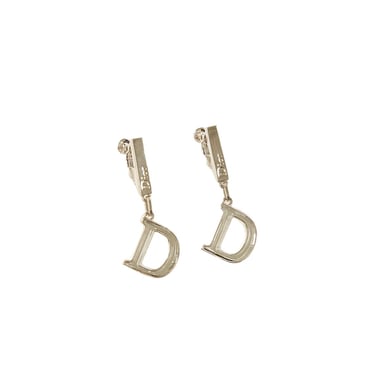 Dior Silver Logo 'D' Earrings