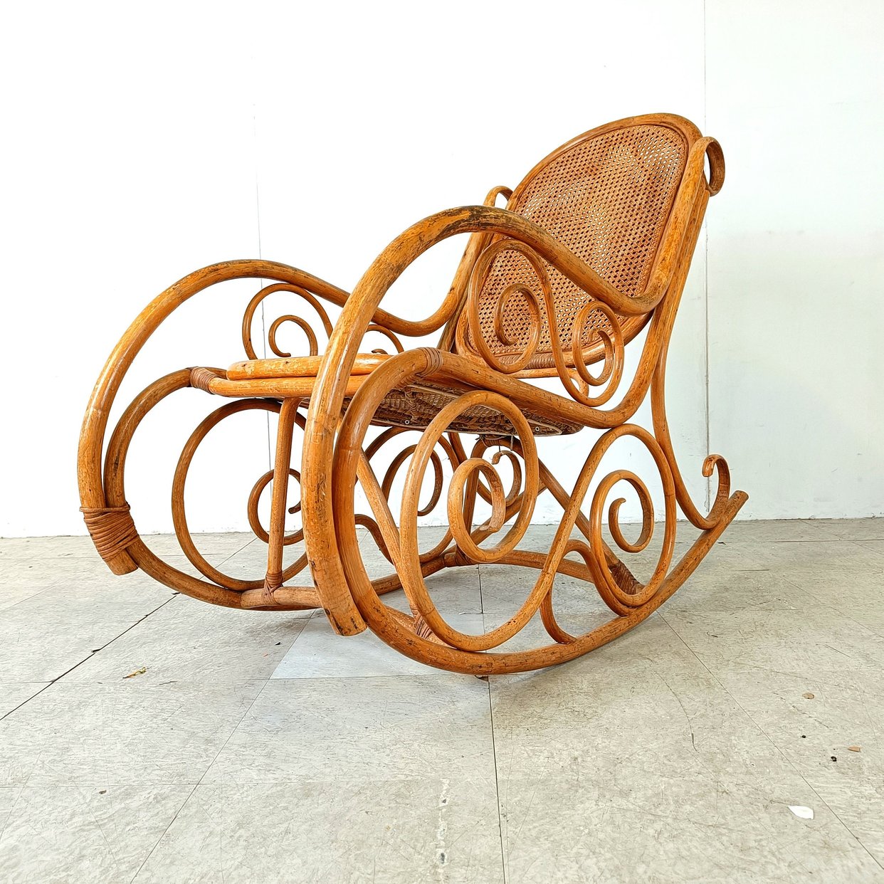 Vintage thonet style rocking chair, 1950s - mid | Vintiques - Leuven ...