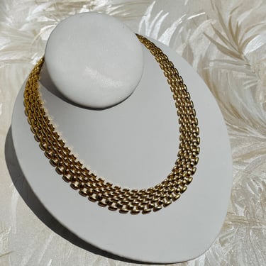 Gold Brick Road Wide Chain Necklace