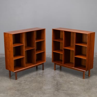 PAIR: 3ft Solid Teak Peter Hvidt Bookcases Mid-Century Danish Modern France & Søn 