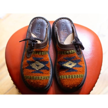 Southwestern Mule Clogs - Slip-On Shoes - Born Shoes - Super Comfy - Orange 