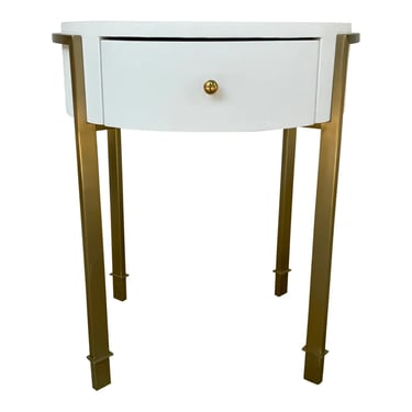 Villa & House Modern White and Gold Bodrum Side Table