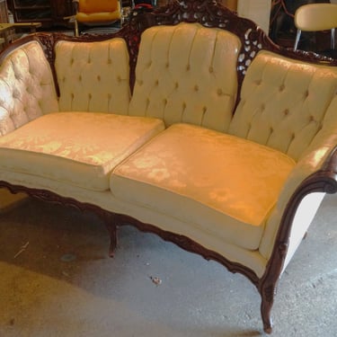 White French Provincial Loveseat w Ornate Carvings