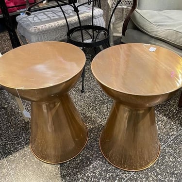 Copper side tables 16” across 22” high Please call to purchase 202-232-8171