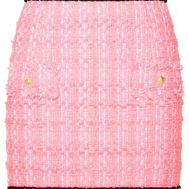 Balmain Woman Balmain Pink Cotton Blend Miniskirt