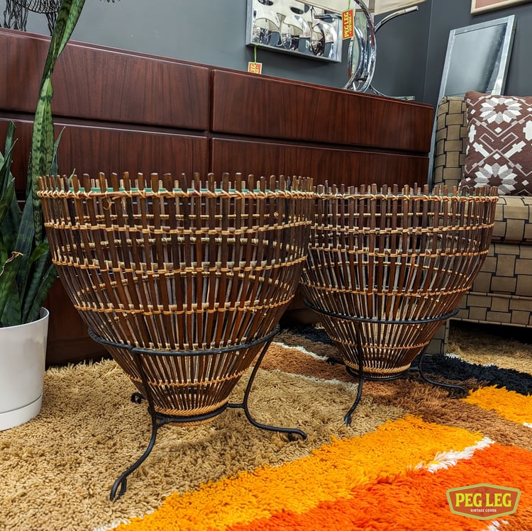 Pair of vintage fish trap tables